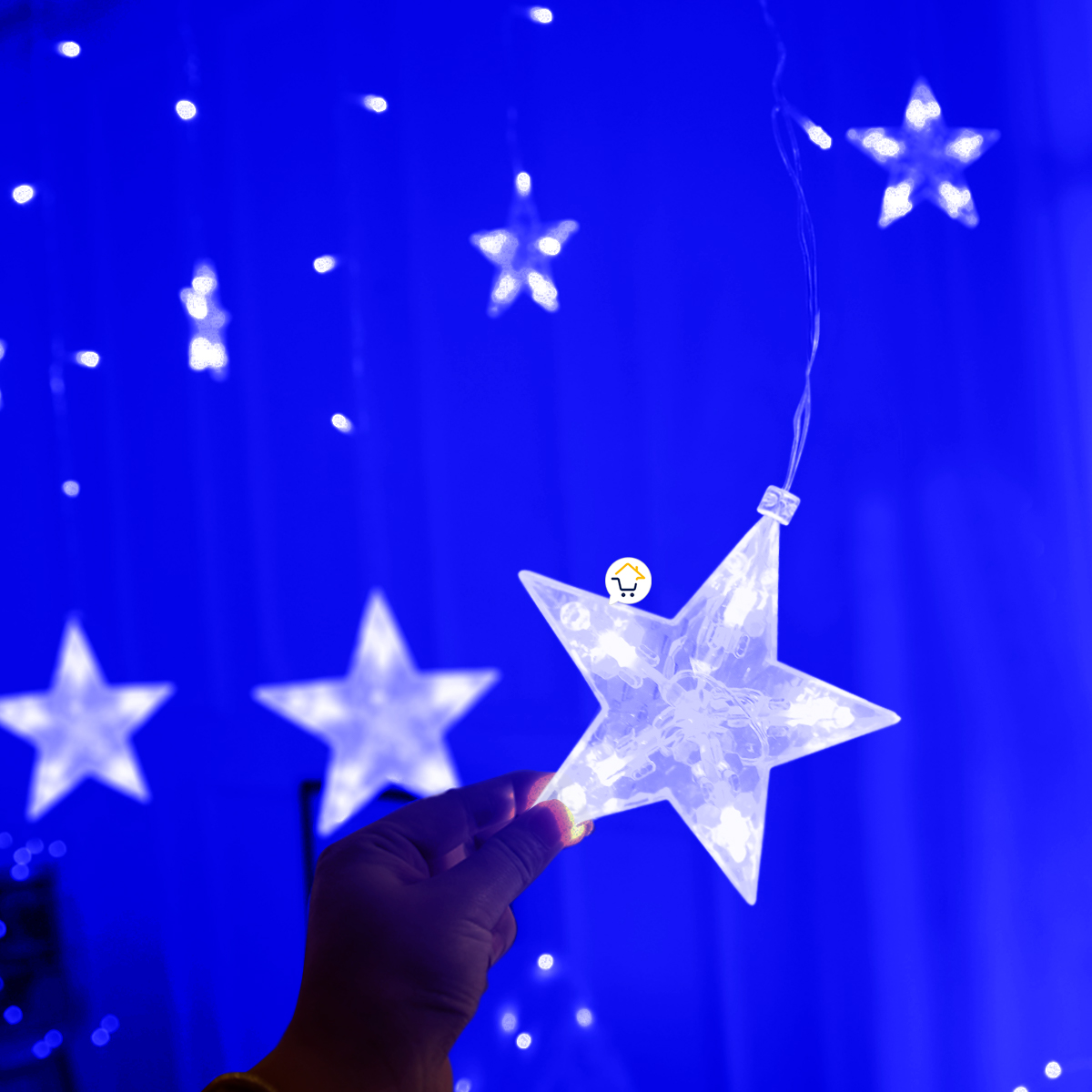 Luces Led Estrella X272 LED Cortina Luces 6m Navidad Azul H1801TCAZ
